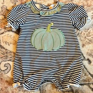 Navy Striped Pumpkin Bodysuit